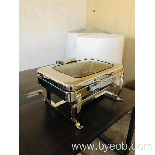 Oblong chafing dish with Park Avenue legs buffet